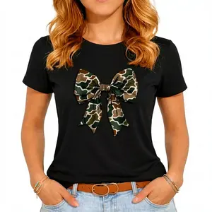 100% Cotton Camo Coquette Bow Duck Hunt Duck Hunting for Men Women T-Shirt Women's Summer Vacation Comfort Soft Crew Neck Tee Tops