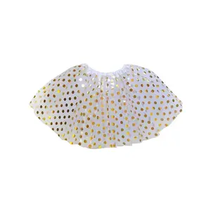 White & Gold Polka Dot Tutu Skirt – Costume Tulle Skirt for Girls, Women & Plus Sizes