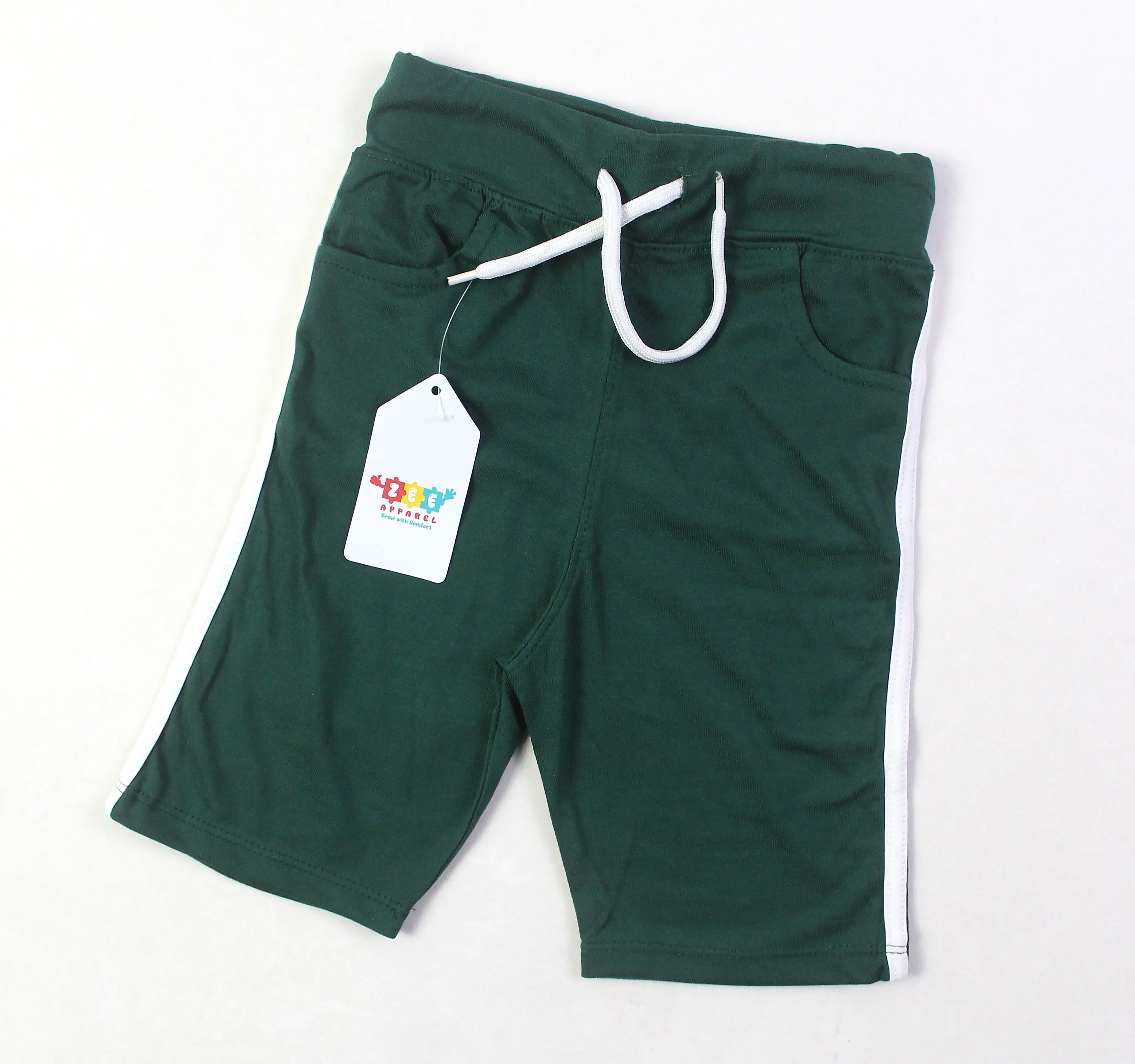 The Zee Apparel, Green & White Shorts for Boys 1 to 12 Years Old Super Soft Long Lasting Screen Print High Quality Fabric