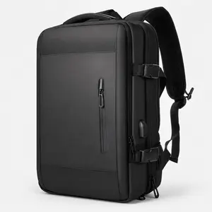 Expandable Travel Laptop Backpack for Men, 20 Inch Carry-On Backpack with USB Port, Water-Repellent Business Bag, Wet Dry Pocket, Luggage Strap