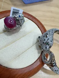 Mary(7915)gc.Cheetah bracelets and rings，adjustable size