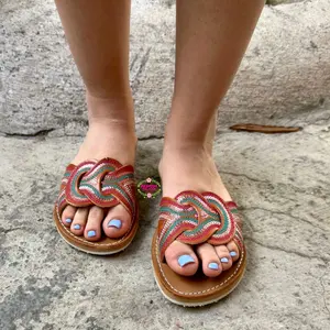 Single Brown Sequin Sandals summer sandal sparkly chanclas school Shoe Walking Shoes