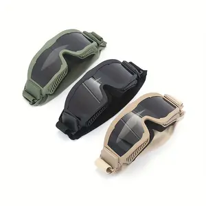 1 piece of wind and fog resistant polarized Tactical Windproof outdoor off-road goggles, interchangeable compatibility (none) - wide field of view, similar to UV visual effect, suitable for desert, snow, sandstorm - durable sports glasses