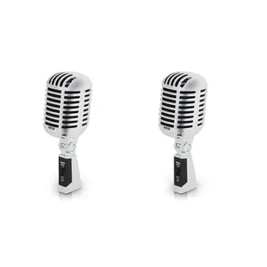 Pyle Pro PDMICR42SL Vintage Retro Style Dynamic Studio Vocal Microphone (2 Pack)