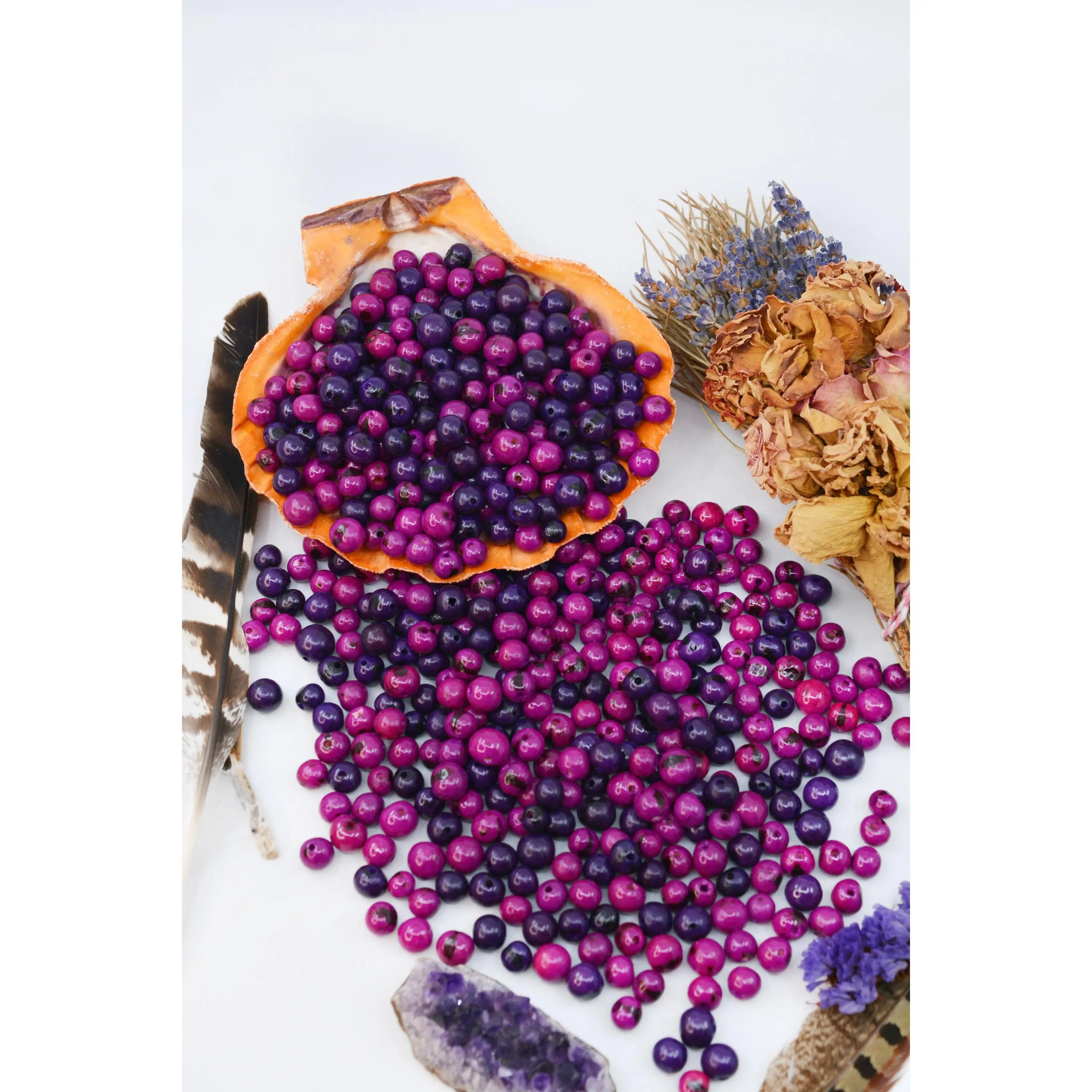 Purple Majesty: Real Acai Beads from South America, 8-10mm / Pick your Qty
