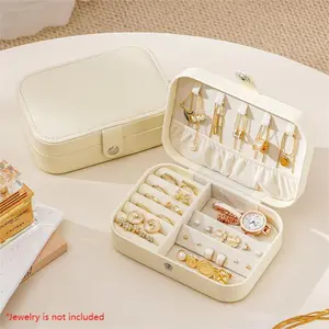 Jewelry Storage Box, Elegant Jewelry Organizer, 1 Count Portable Travel Jewelry Case with Lid, Large Capacity Storage Box for Rings Earrings, Gifts for Women Girls, without Jewelry