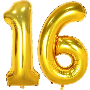 Number Balloons Gold Big Giant  Foil Mylar Balloons for Birthday Party Supplies  Anniversary Events Decorations