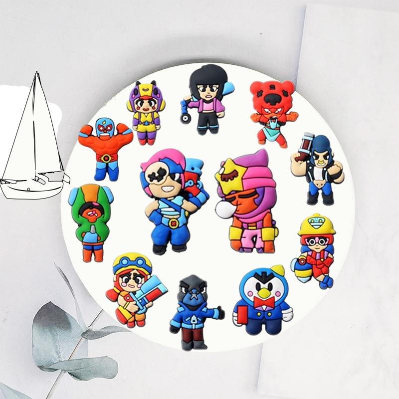 Cartoon Fighting game Croc Shoe Charms for Kids Boys Girls Women Men PVC Wristband Sandals Clog Accessories Party Favor with Dragon and Character Designs