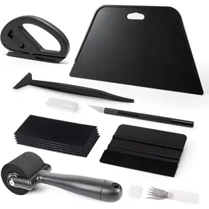 Wallpaper Smoothing Tool Kit with Sponge Seam Roller, Vinyl Squeegee,Cutting Tool for Peel and Stick on Contact Paper,Window Tint Film,Decal,Graphics Installation