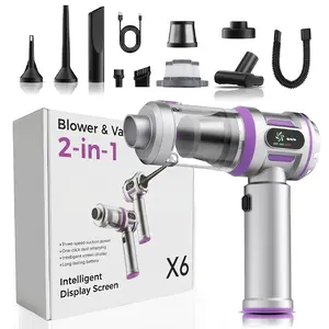 AUTTIK 25000Pa Cordless Car Vacuum High Power, Handheld Vacuum with Flexible Hose and Brush, Brushless Motor, Blow & Suction Mode, 6000mAh, Portable Vacuum for Car Interior Home Cleaning Cleaner Automotive
