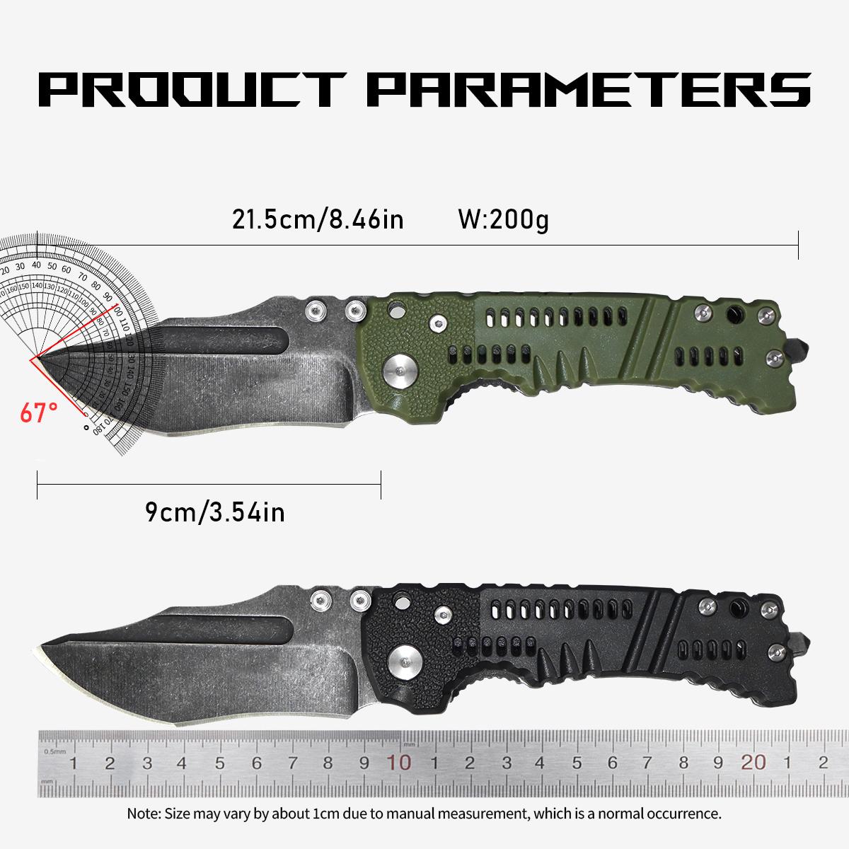 Portable Camping Hiking Folding Knife，Tactical OD Green EDC Folding Pocket Knife, Ultimate Outdoor Survival Tool for Camping Hiking