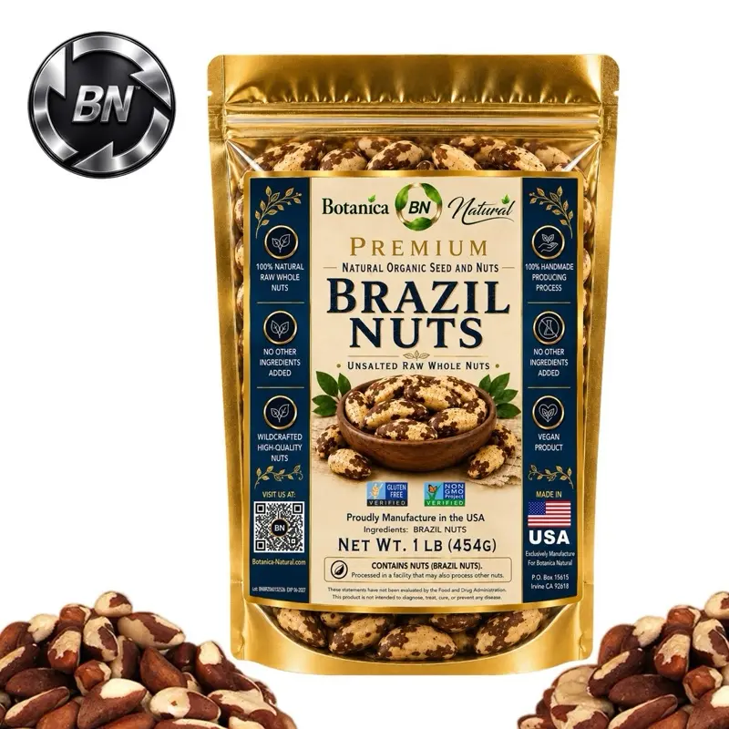 BN Brazil Nuts 1lb Raw Organic Non GMO,Vegan, Gluten Free Delicious Flavor  Natural  Snack
