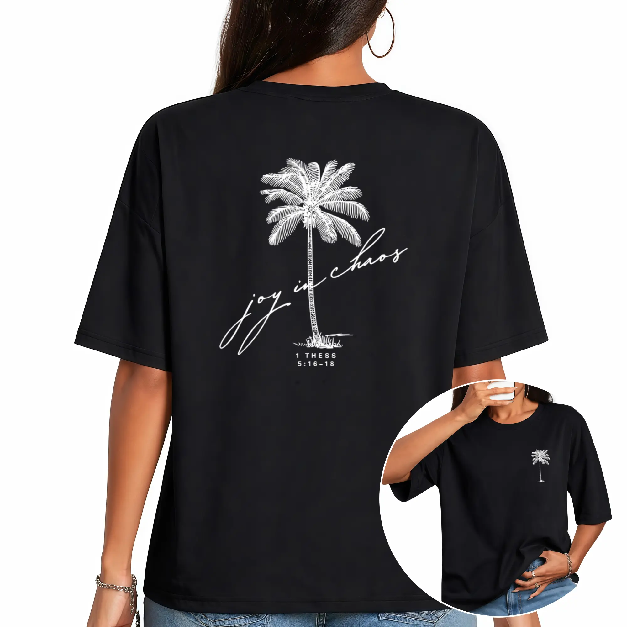 Hawaiian Shirts for Women Palm Tree Beach Graphic Tees Shirt Christian Positive T Shirts Summer Beachy Vacation Tops