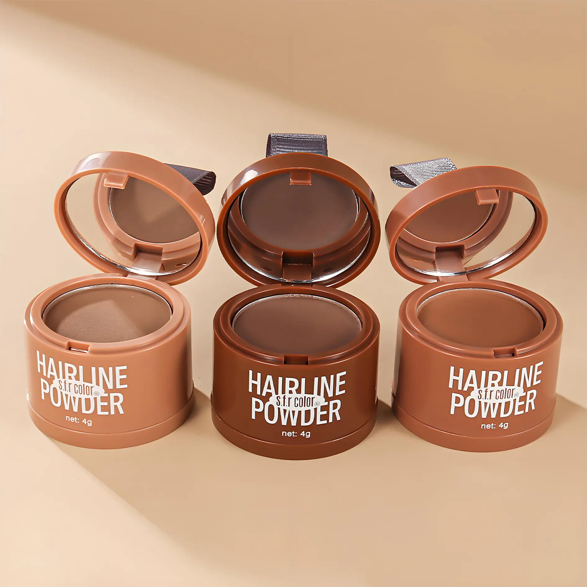 4pc Hairline & Nose Shadow Powder - Beauty Products for Haircare, Forehead & Side Contour Shading, Beard Color Filling, Face Sculpting