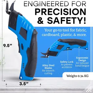 Fast Charging Wireless Fabric Scissors, Lightweight Sharp Blades, Portable Sewing Shears, Ideal for Cutting Fabrics, Leather, Carpets