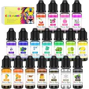 Epoxy Pigment - 18 Colors Concentrated UV  Dye Liquid for DIY  Making - 10ml Each