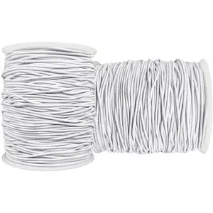 Stretchy String for Bracelets, 2 Rolls 1 mm Sturdy Elastic String Elastic Cord for  Making, Necklaces, Beading (White)