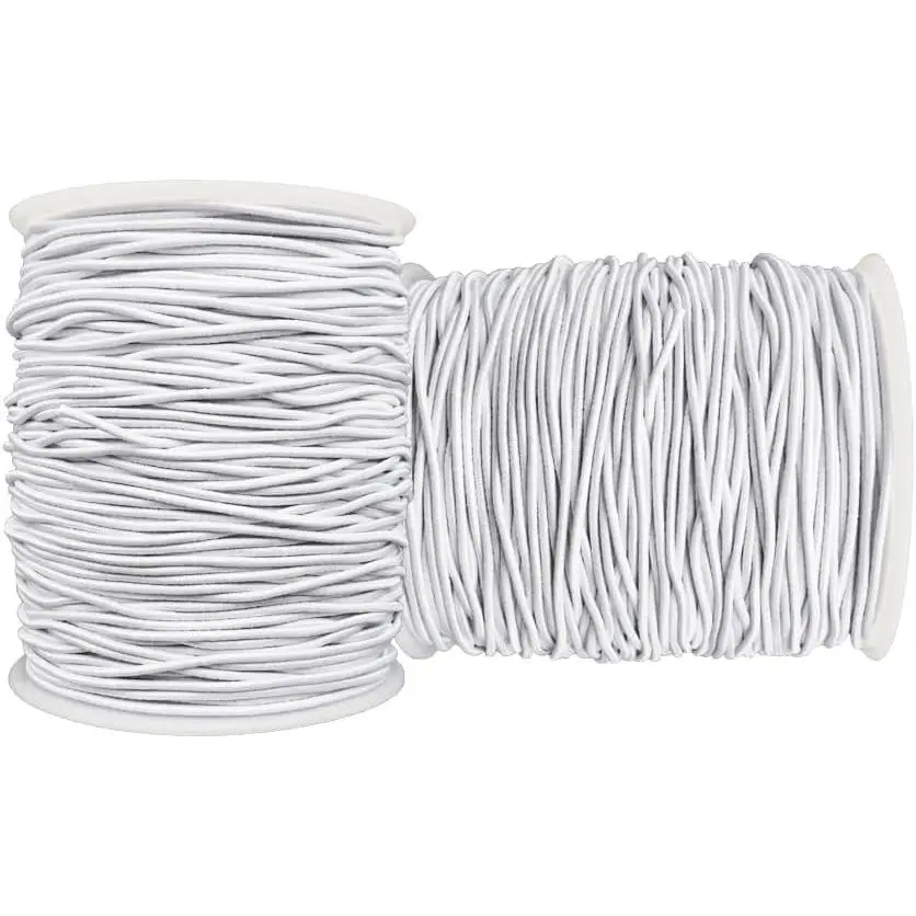 Stretchy String for Bracelets, 2 Rolls 1 mm Sturdy Elastic String Elastic Cord for  Making, Necklaces, Beading (White)