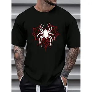 Women's Thick Long-Sleeve Pullover Hoodie, Spider Graphic & Web Print Streetwear Top, Comfortable for Casual Fall-Winter Wear