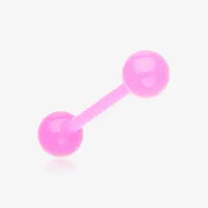 UV Acrylic Flexible Shaft Barbell Tongue Ring