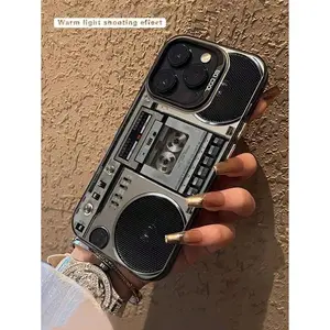 1pc Fashionable Tape Recorder Printed Shockproof Phone Case Suitable For IPhone17/IPhone17 Air/IPhone17 Pro/IPhone17 Pro Max/16 Pro Max/15 Pro Max/14 Pro Max/13 Pro Max/12 Pro Max/11 Pro Max
