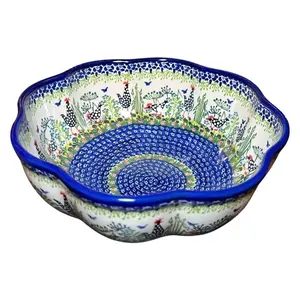 Lidia's Polish Pottery Large 12 cup Fala Bowl