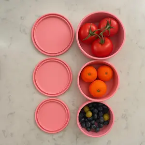 Round Silicone Food Storage Containers