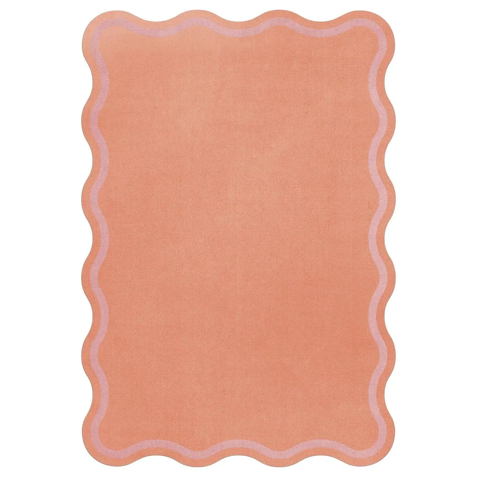 Elegants Hand Tufted Woollen Scallop Watermelon Pink - Hand Tufted Wool Rug
