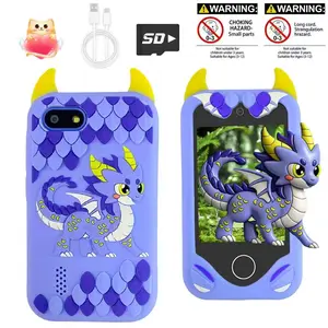 Kids Multifunctional Smart Phone, Excellent Festival Holiday Gifts for Children 3-12, Educational Play Phone with Camera, Music, Games, Lanyard, Data Cable and SD Card Included.