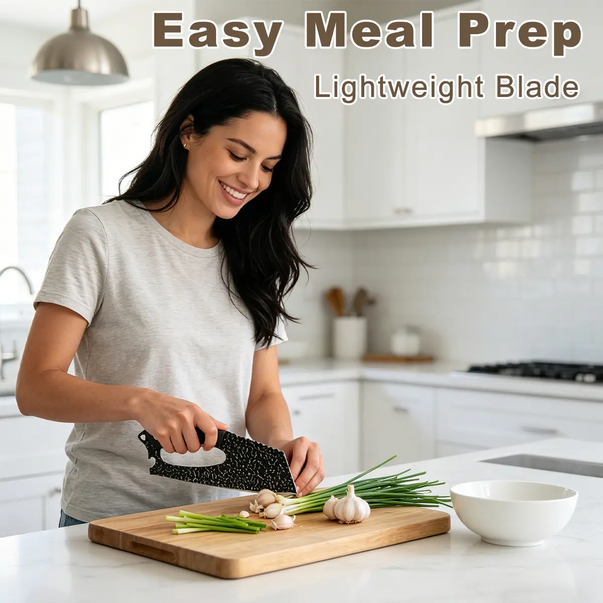 Professional Heavy-Duty Stainless Steel Butcher Cleaver Knife, Ultra-Sharp Blade for Meat Prep and Bone Cutting, Kitchen Knives