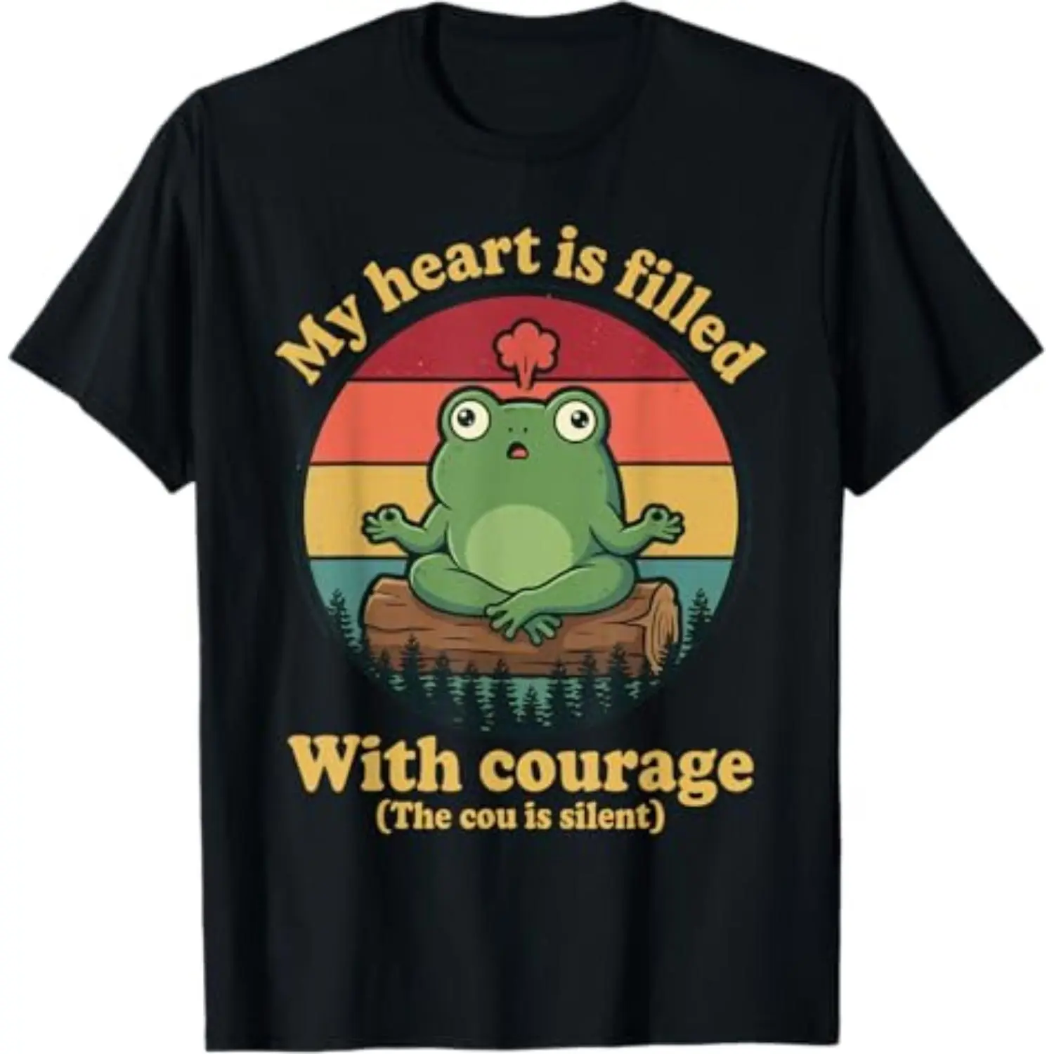 Summer t Shirts Funny Meditating Frog Retro Vintage Yoga Humor T-Shirt