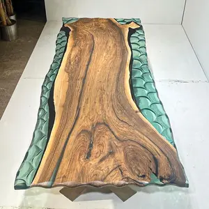 [WSR007] Walnut Wood Epoxy Table custom epoxy river slab table, Executive Desk, Custom Large Epoxy River Table, Solid Wood Slabs Table, Large Computer Office Desk Workstation, Business Furniture for Home Office