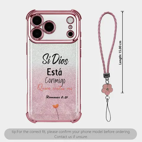 Romanos 8:31 Four Corner Anti-Fall Phone case for iPhone Galaxy 17Pro Max Air 16Plus 15 14 13 12 11 XR XS S26 S25 S24 S23 S22 cases, Transparent cover, Non-Yellowing, Shockproof Soft silicone, Gifts for girls.JL67, Accessories, Smartphone