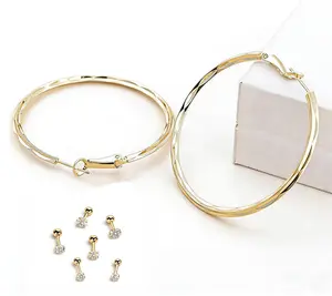 2026 New Arrival Big Circle Hoop Earrings 4.5cm for Women, Stylish Copper Fashion Jewelry