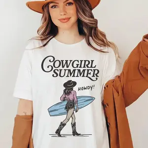 Vintage Cowgirl Summer Shirt, Howdy shirt, Beach Surfing Shirt, Western Summer Times Shirt