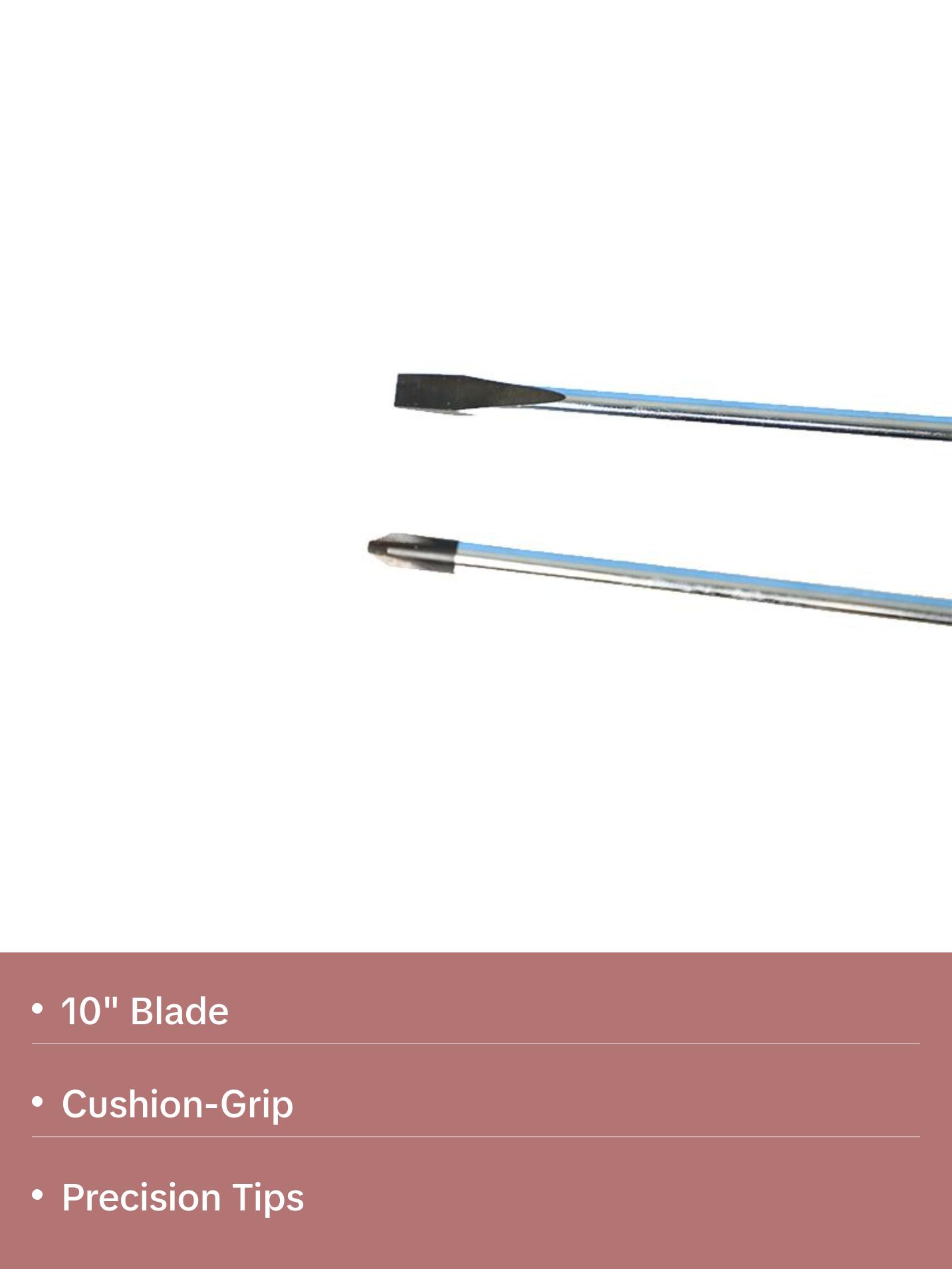 Klein Tools 85072 10" Long Blade Screwdriver Set, 2 Piece