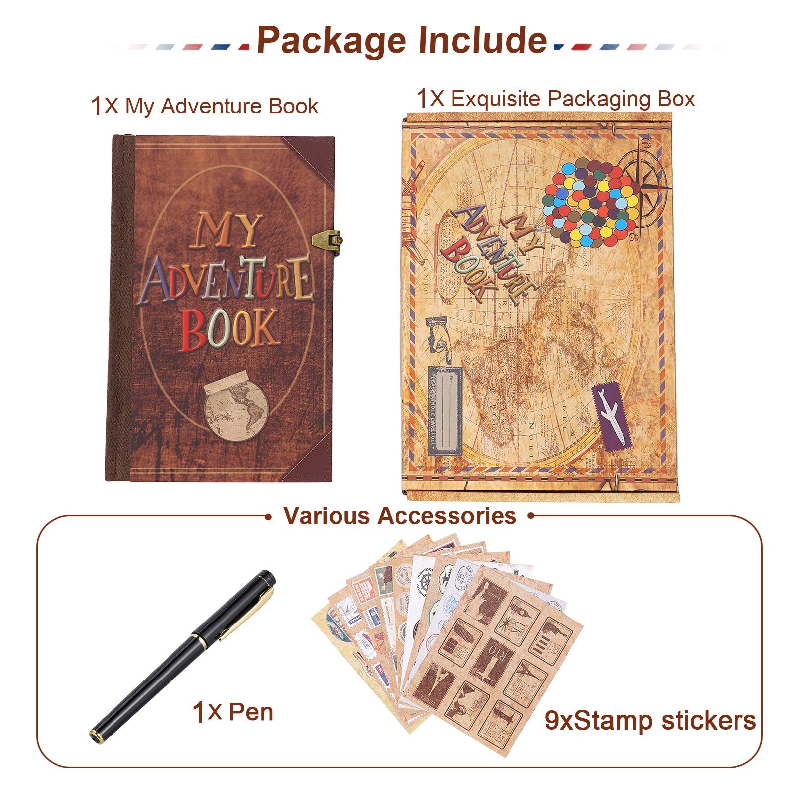 Adventure Book Vintage Scrapbooking Travel Journal 19x12.5x2cm Vertical Retro Scrapbook Photo Album Diary for Travelers