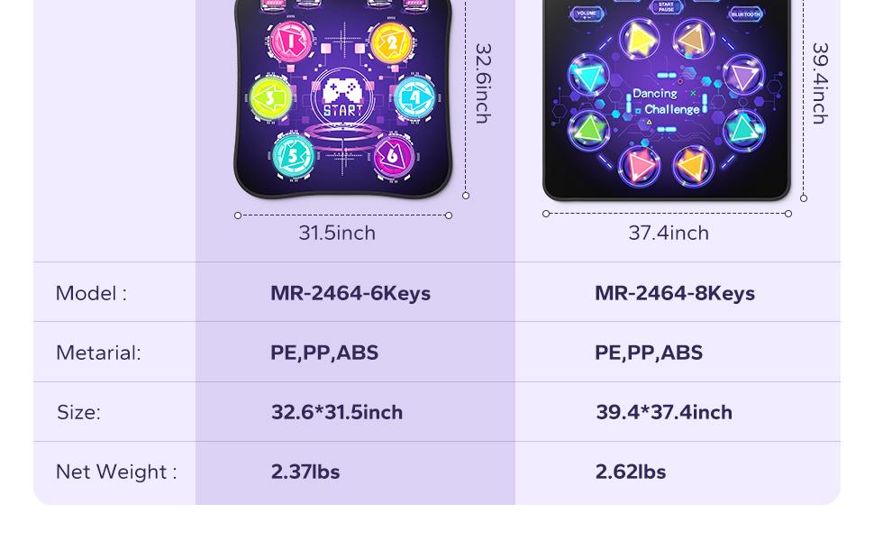 Merach Dance Mat Bluetooth Electronic Dance Pad with Light-up 6-Button 8-Button Built-in Music Dance Game Toy Gift for Kids Girls Boys 3-12 Years Old, TikTokShopBlackFriday