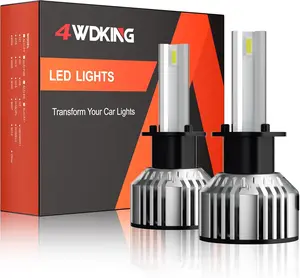 4WDKING H1 led light bulb, 6500K 300% Brightness Upgraded, 12000 Lumens Plug and Play, Non-polarity,2PCS