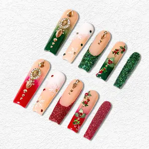 Lovful | Limited Festival Edition Collection Handmade Acrylic Press on Nails For Halloween And Christmas | 10PCS Reusable,Salon Quality