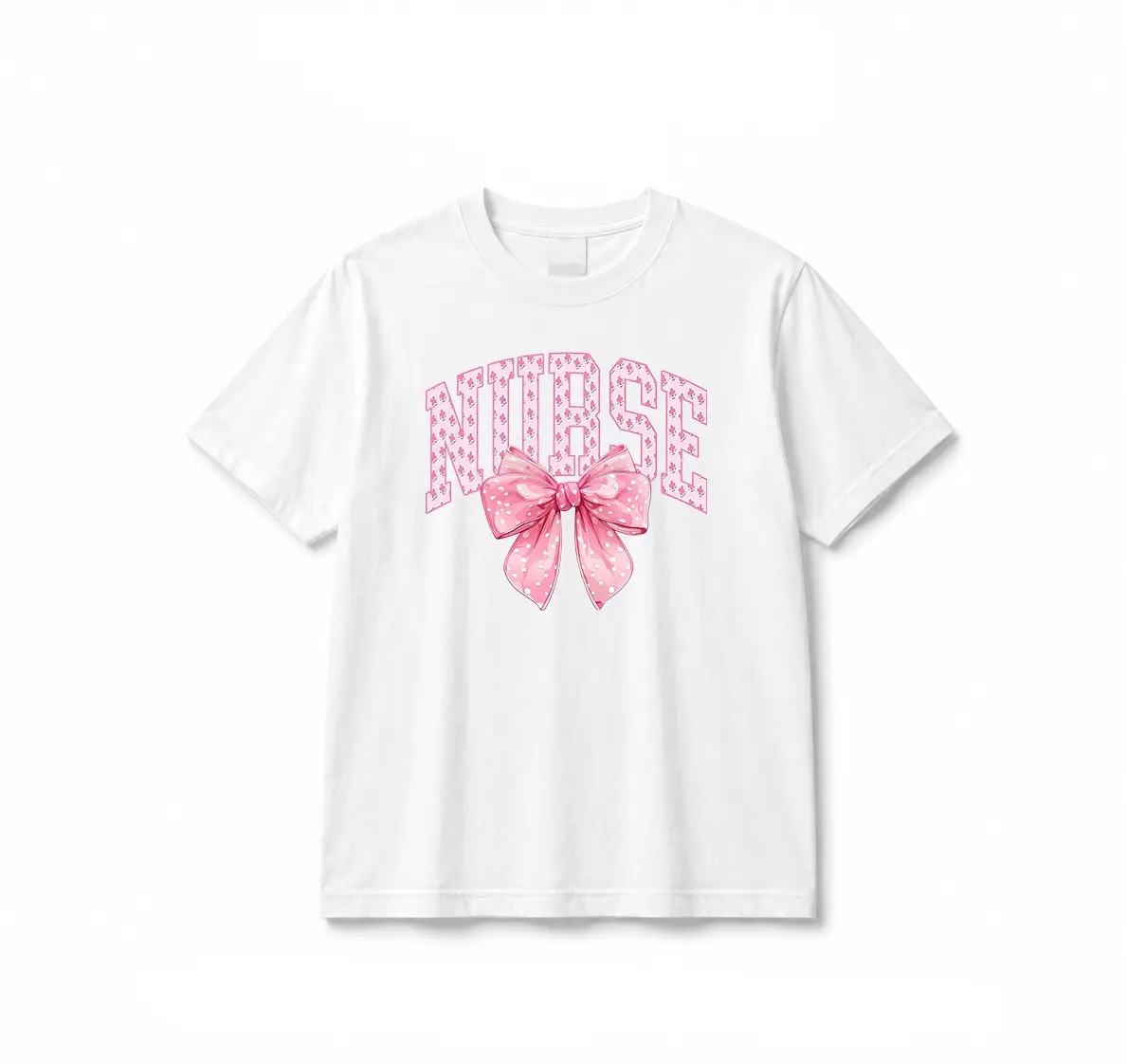 Women's Coquette Pink Bow Nurse shirt - Breathable, Casual, Everyday Fit Piece, Cute Nursing Shirts, Nurse Appreciation Gift
