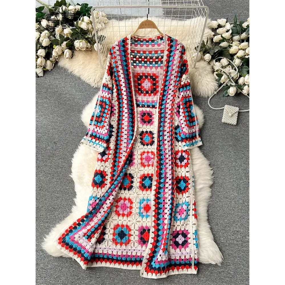 Women's Knit Long Cardigan Long Sleeve  Knitted Design Casual Sweater