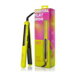 Almost Famous California Digital Flat Iron |  Tourmaline 1.25” Professional Hair Straightener with LED Display, Adjustable Heat & Dual Voltage - Frizz-Free Shine - Hair Styling Tool