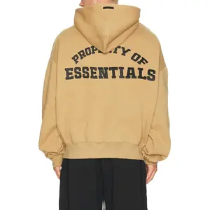 Fear of God ESSENTIALS Property Lounge Half Zip Hoodie in Dune