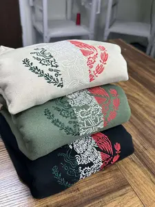 Embroidered Mexico Flag Sweatshirt: Unisex Crewneck