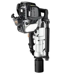 VEVOR 37.77cc Gas-Powered T Post Driver, 4-Stroke Engine Gasoline Fence Piling Pounder, with 2 Post Driving Head(55/70 mm) , 1000W Portable Piledriver For Farm, Ranch Fencing, Road Improvements