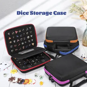Hard Eva Dice Storage Box, Polyhedral Dice, with 70 Independent Compartments Detachable Dice Sponge and Tray, Portable Handle Design, Thick Material Protection, Ideal for Dnd Mtg Card Games, Display for D and D Accessories - Box Only