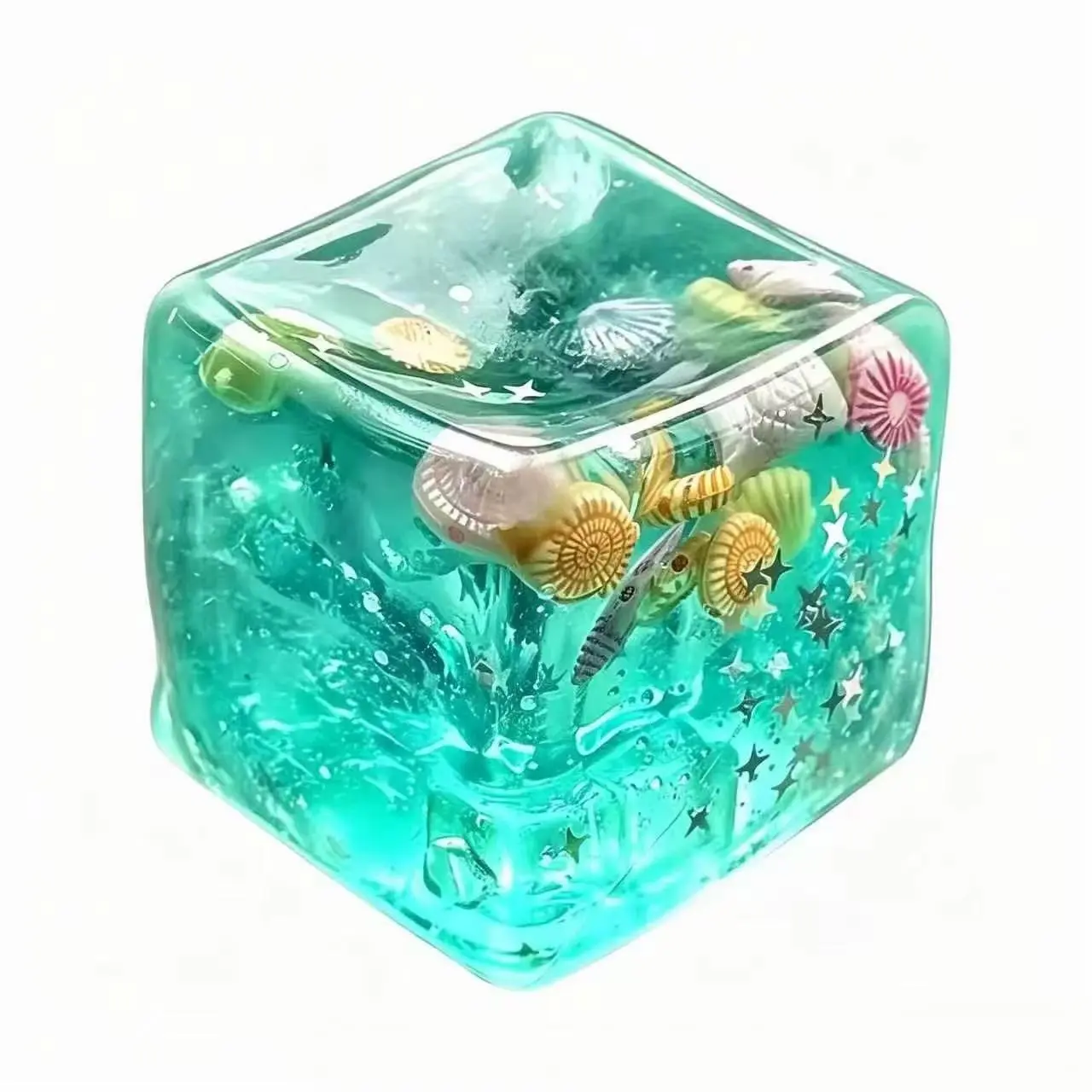 Stress Cube Sensory Fidget Toys for Anxiety Stress Relief, Slow Rising Fidget Cube Squeeze Toys, Squishy Cube Filled with Thick Substance, Ice Cube Stress Balls for Adults Kids birthday party favor gift stretchy play summer essential realistic rubik