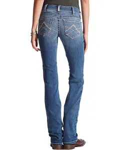 Ariat Women's Women'S Mid Rise Icon Stackable Straight Stretch Denim Riding - 10017217