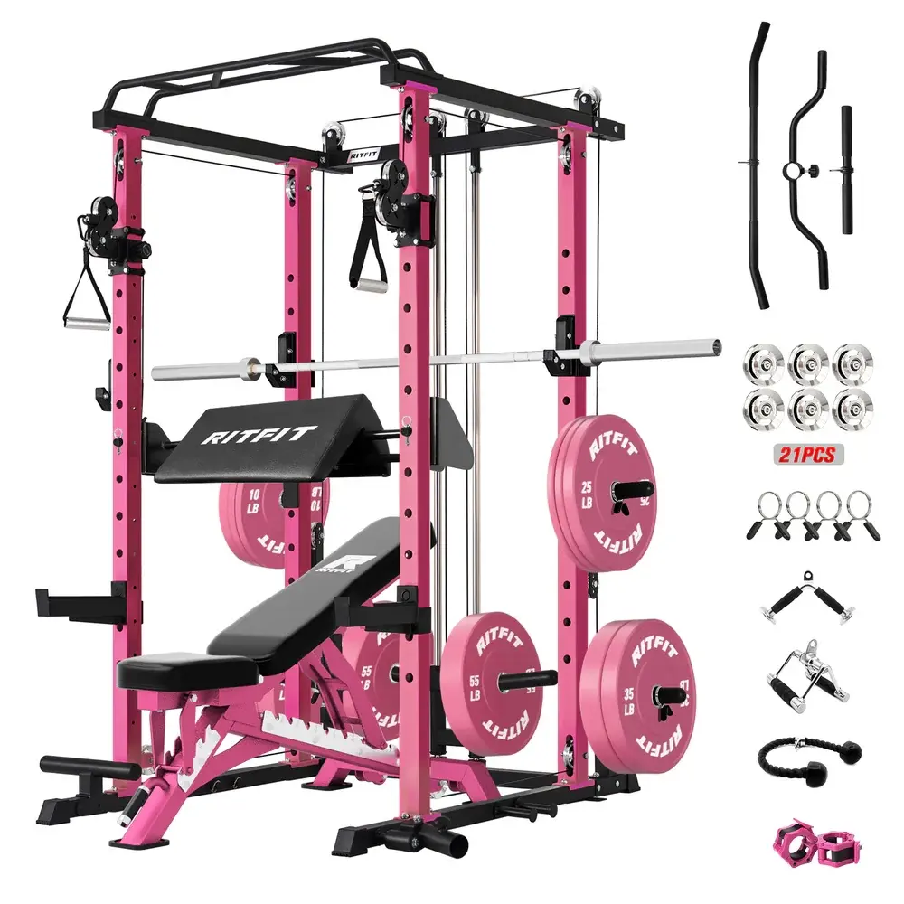 Pink Package(Pink Bench and 370lbs Plates)